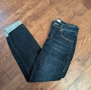 EUC Ladies Cabi Skinny Jeans Size 2 Dark Wash Rolled Hem Denim